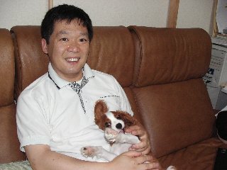 キャバリア・パパと記念撮影